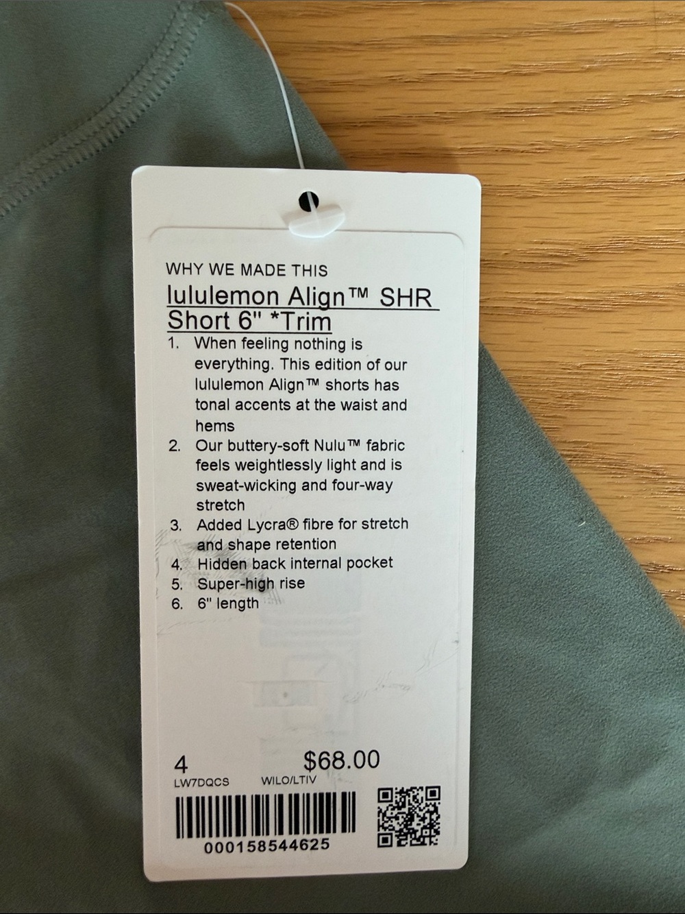 lululemon olive green sports bra and shorts with cream trim - Picture 3 of 4